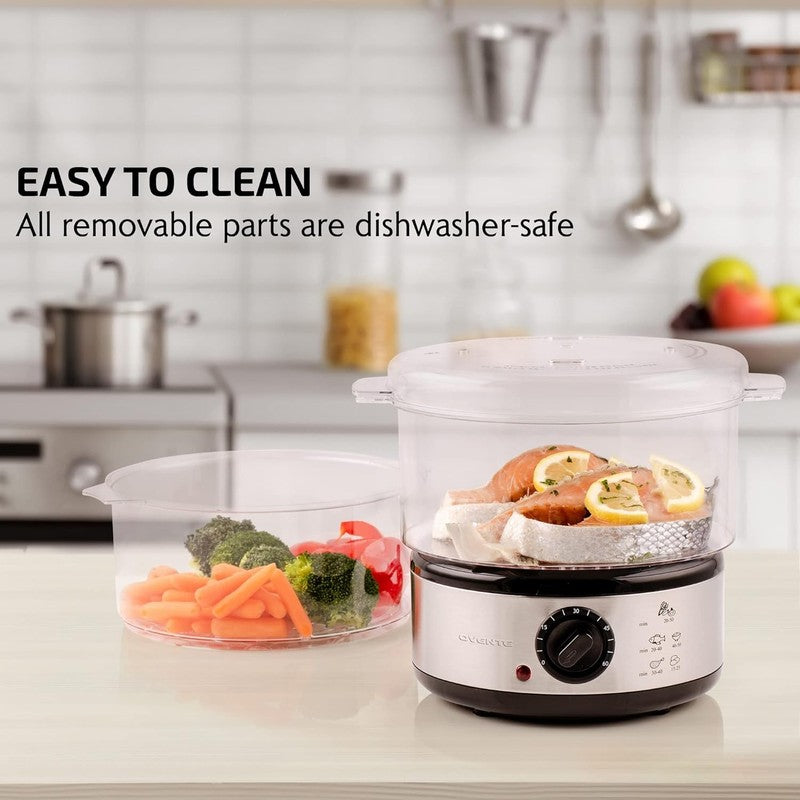 5QT 2 Tier Electric Food Steamer 400W Auto Shutoff Timer FS62S4