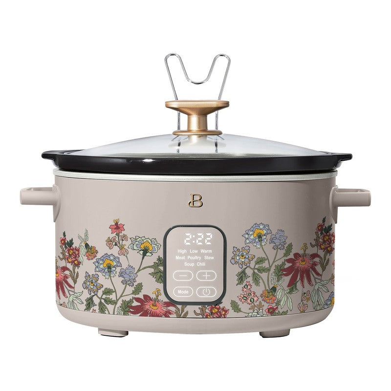 6 Qt Programmable Slow Cooker, Wildflower Porcini Taupe by Drew Barrymore0