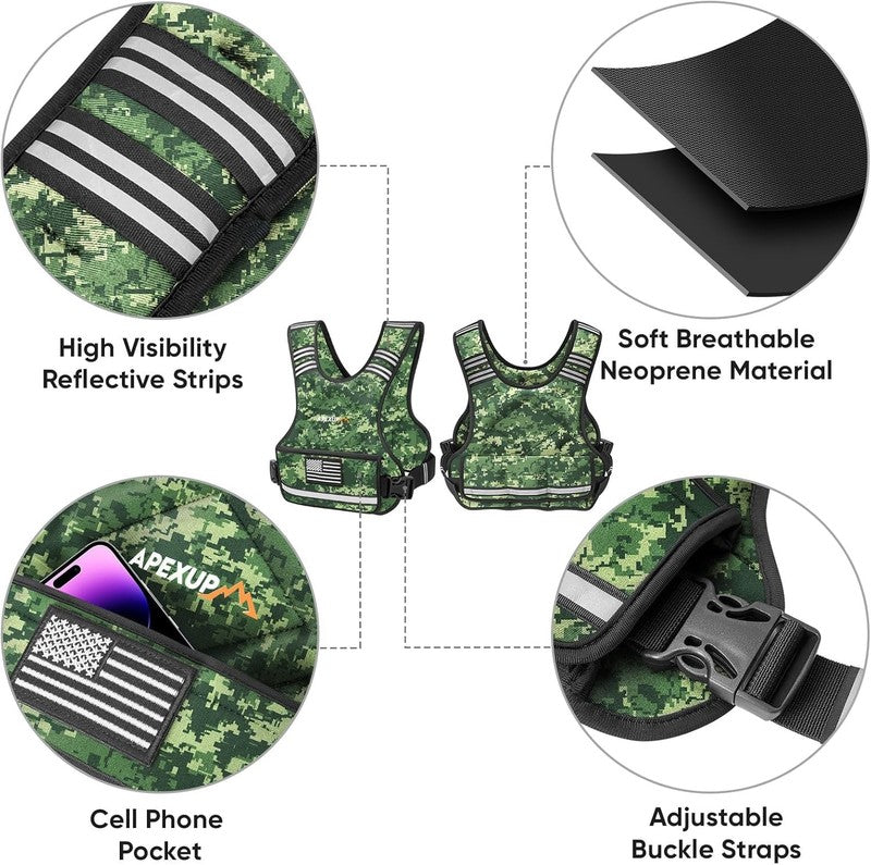 Adjustable Weighted Vest 4 10lb Strength Training Running Walking Unisex1