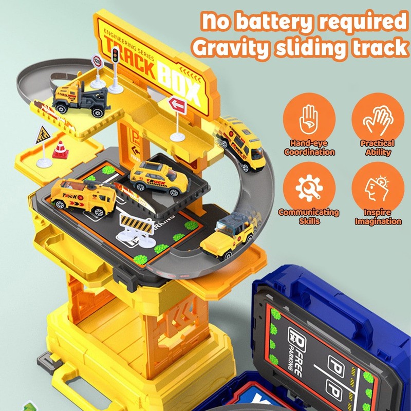 32PCS Engineering Toy Set – Race Track Cars with Storage Box, STEM Learning Gift4
