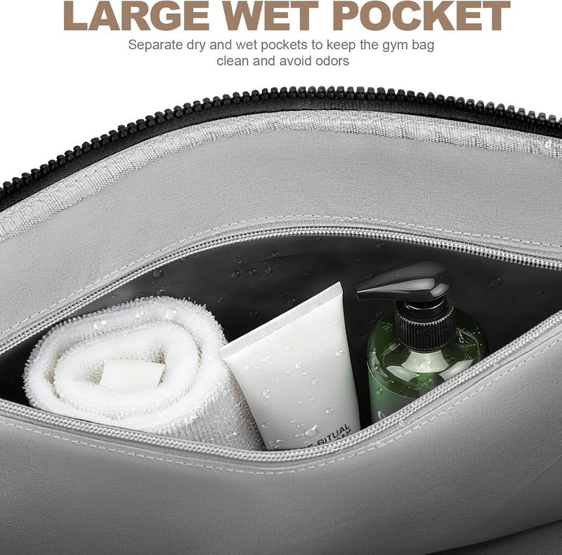 Gym Bag Women Duffle Weekender Travel Tote Wet Pocket Sports Dance Black3