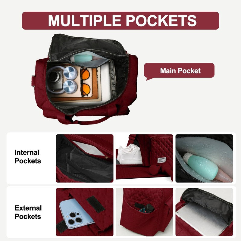 Travel Duffle Bag for Women Men, Weekender Overnight Bags Carry on Gym Bag with3
