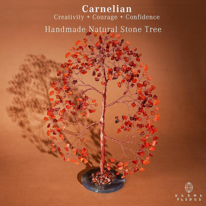 Carnelian Chakra Crystal Tree Feng Shui Decor Positive Energy Good Luck Gift1