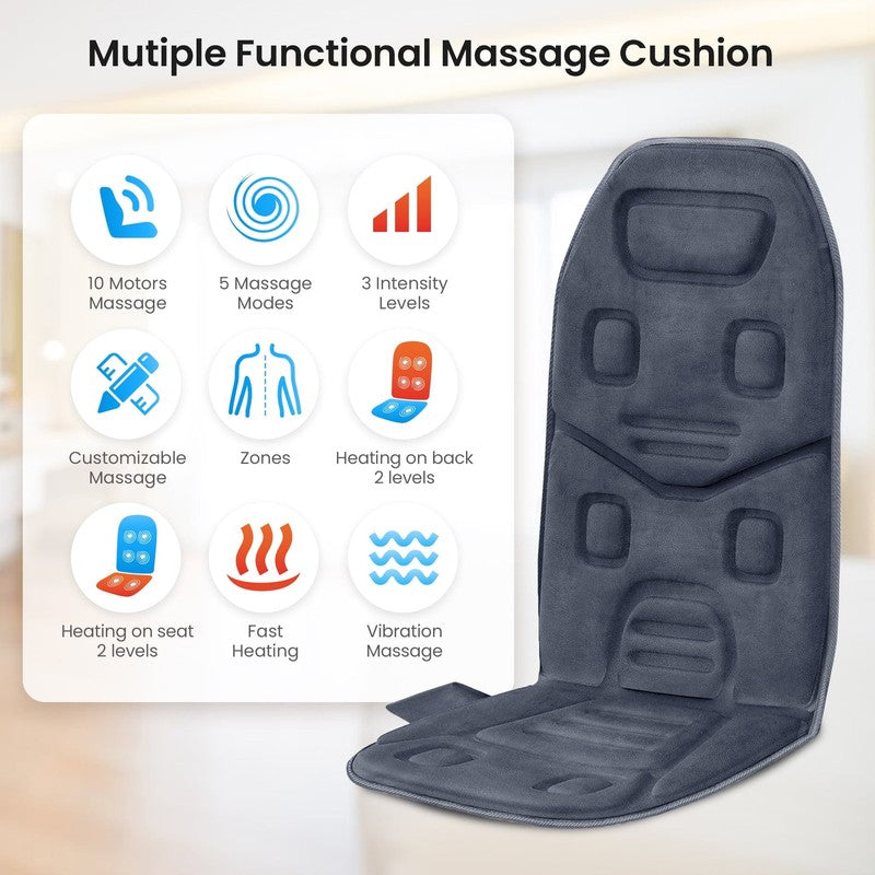 Back Massager with Heat, Massage Seat Cushion for Back Pain Relief, Chair Massag2