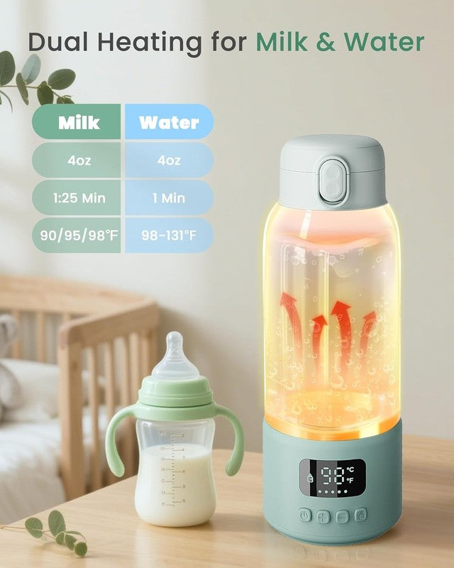 Portable Baby Bottle Warmer 17oz Dual Heat Fast Travel Outdoor Green4