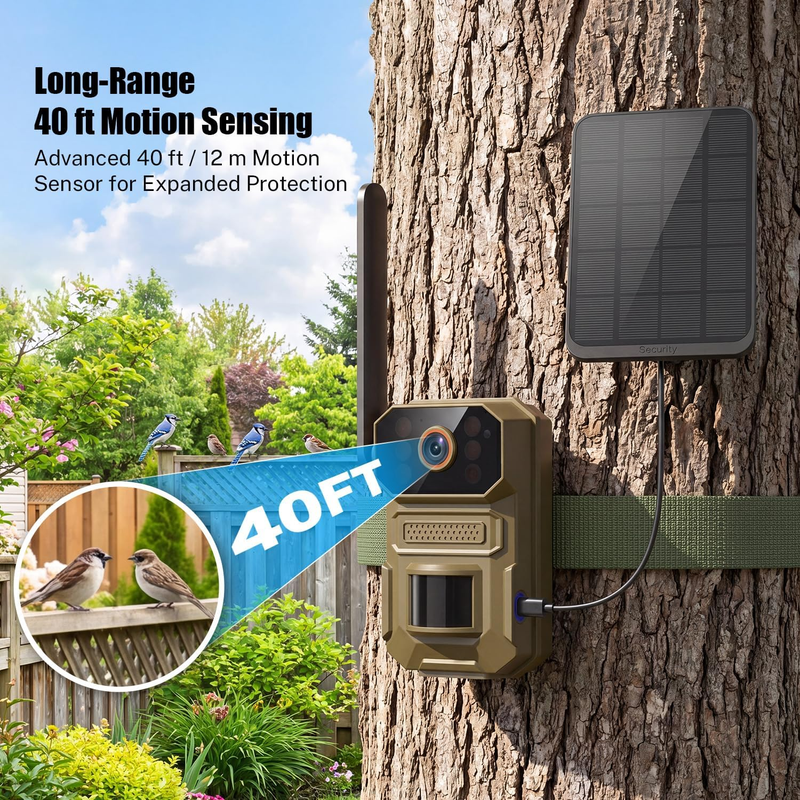 4GLTE Solar Trail Camera 1080P Night Vision Motion IP65 SIM Cellular WildlifeCam5