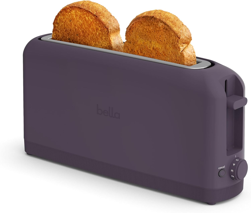 2 Slice Slim Toaster 10” Long Slot 6 Shade Control Anti Jam Auto Shutoff Plum9