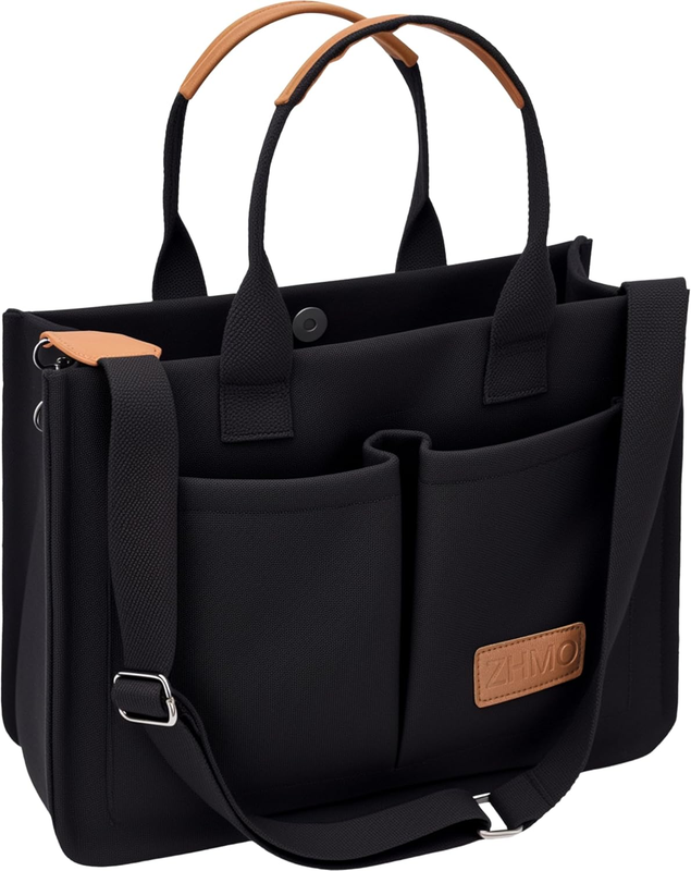 Women’s Large Canvas Tote Bag w/ Compartments Shoulder Crossbody Work Laptop0