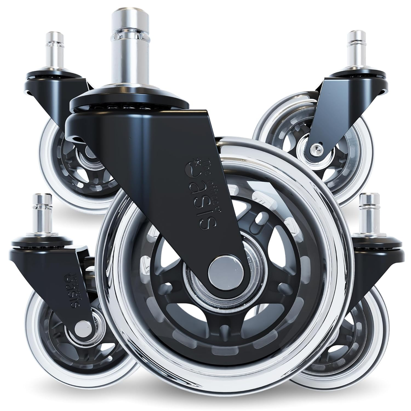 Smooth & Quiet Rollerblade Office Chair Wheels - Safe for Hardwood & Carpet8