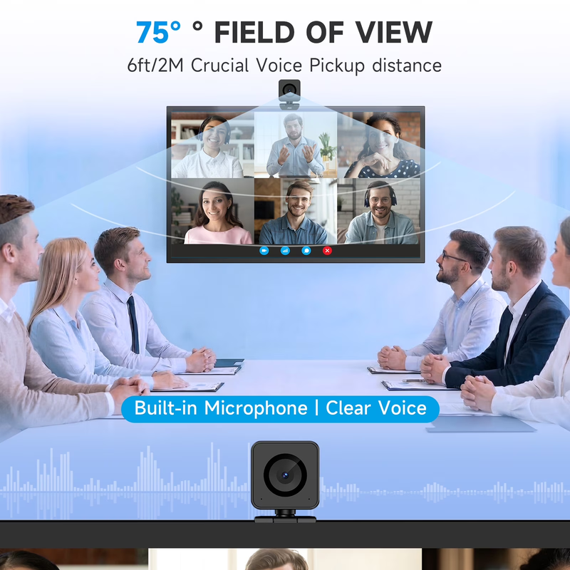 4K UHD Webcam USB Auto Focus Privacy Cover for PC Mac Laptop Zoom Teams4