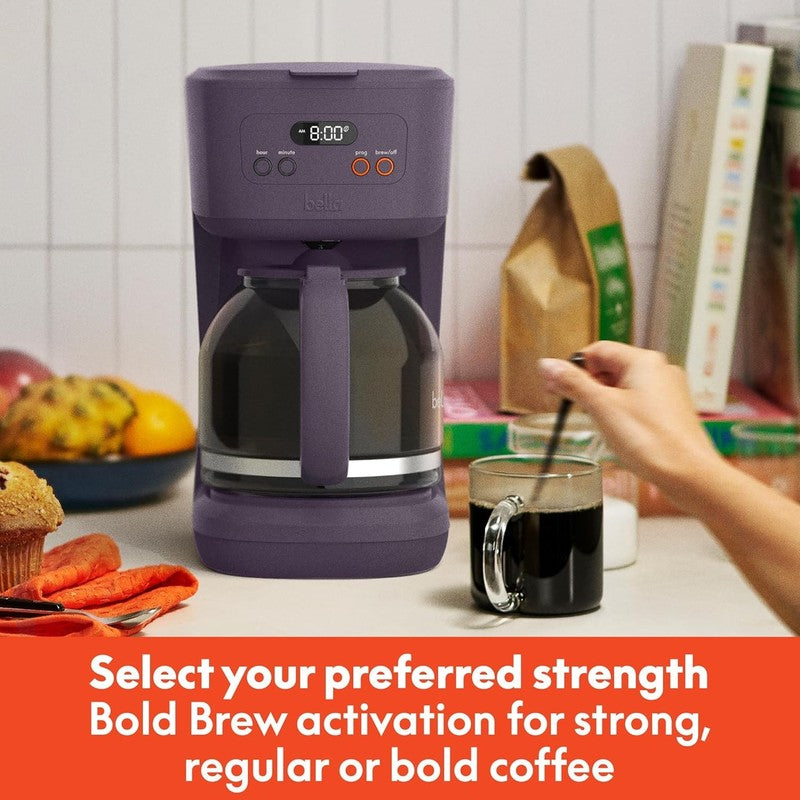 12 Cup Programmable Coffee Maker LCD Auto Shutoff 900W Plum4