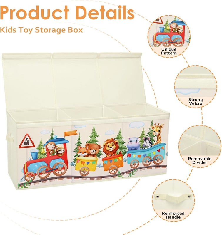 Large Toy Box Chest Collapsible Oxford Storage Box Kids Organizer with Lid2