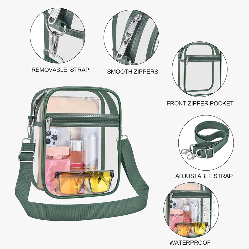Clear Stadium Approved Crossbody Bag Transparent Messenger Purse3