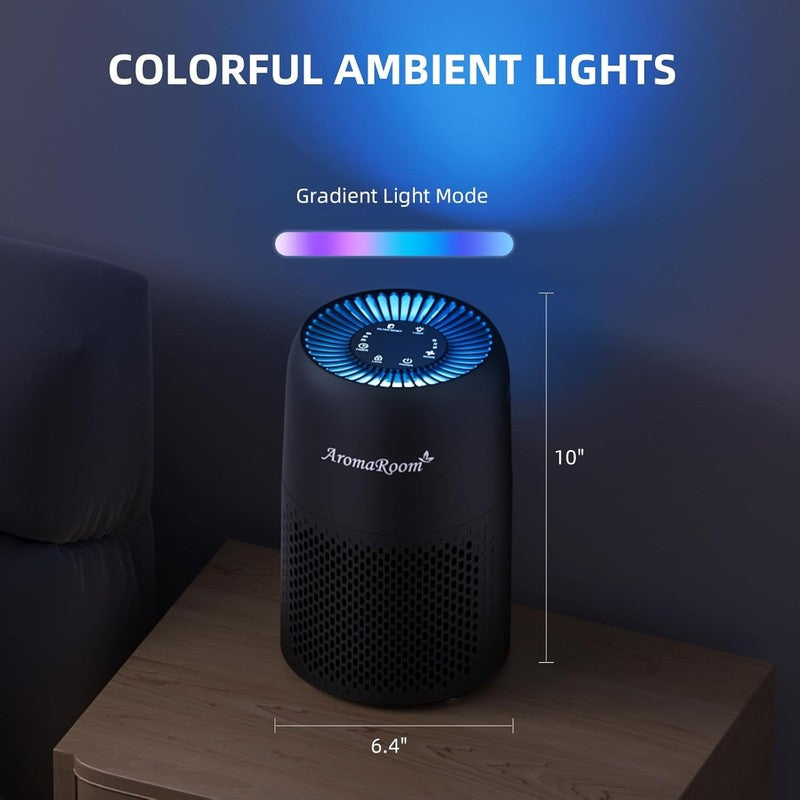 Aromaroom Air Purifier AP100 B Black HEPA13 Quiet 22dB for Pets Smoke Dust5
