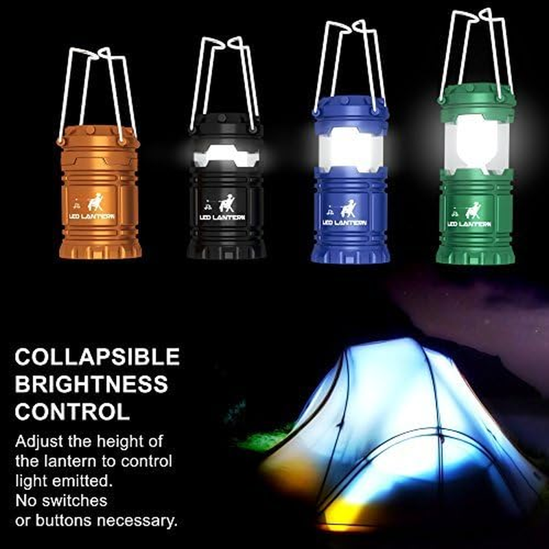 Camping Lanterns 4 Pack LED Emergency Lights Tent Hanging Camp Light6