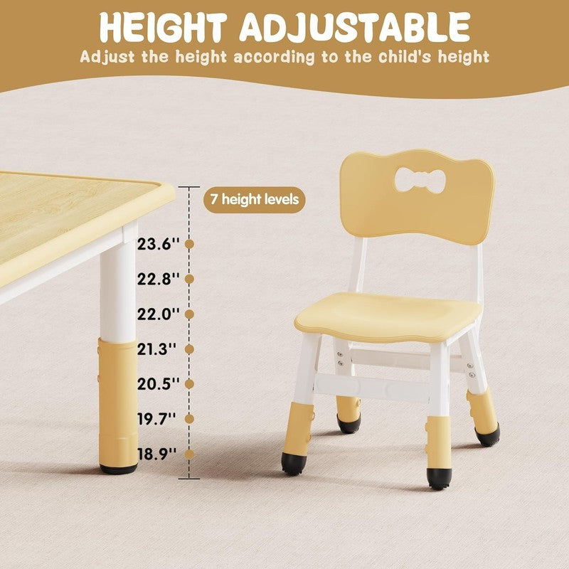 Kids Table and 2 Chairs Set, Height Adjustable Toddler Desk 31.5" L X 23.6" W an2