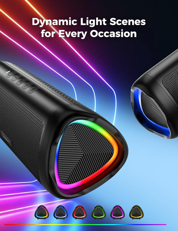 Portable Bluetooth Speaker 20W Wireless IPX5 Waterproof 24H Battery Black2
