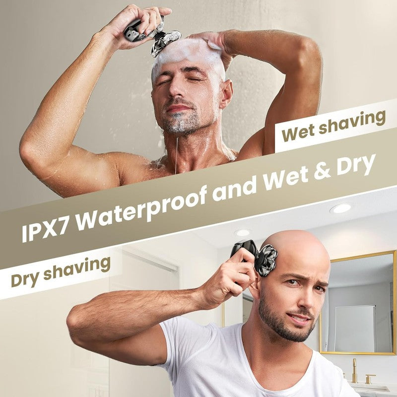 7D Waterproof Head Shaver for Bald Men with LED Display & Type-C Charge4