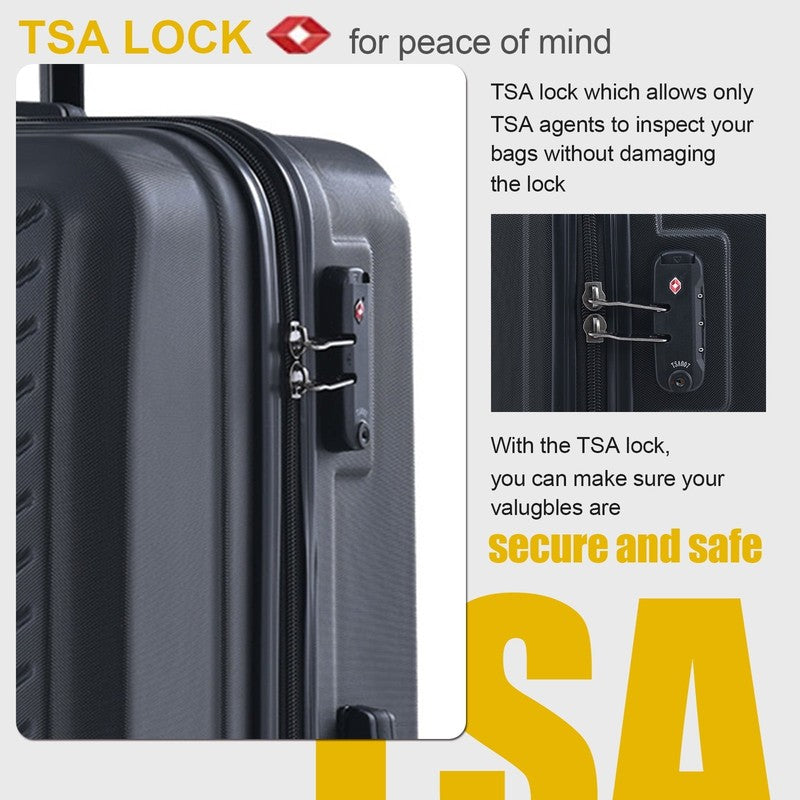 3 Piece Hardshell Luggage Set Hardside Lightweight Suitcase with TSA Lock Spinne6