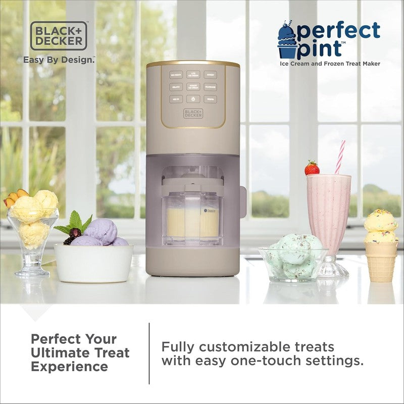 Perfect Pint Ice Cream Maker – Homemade Frozen Dessert Machine for Gelato,1