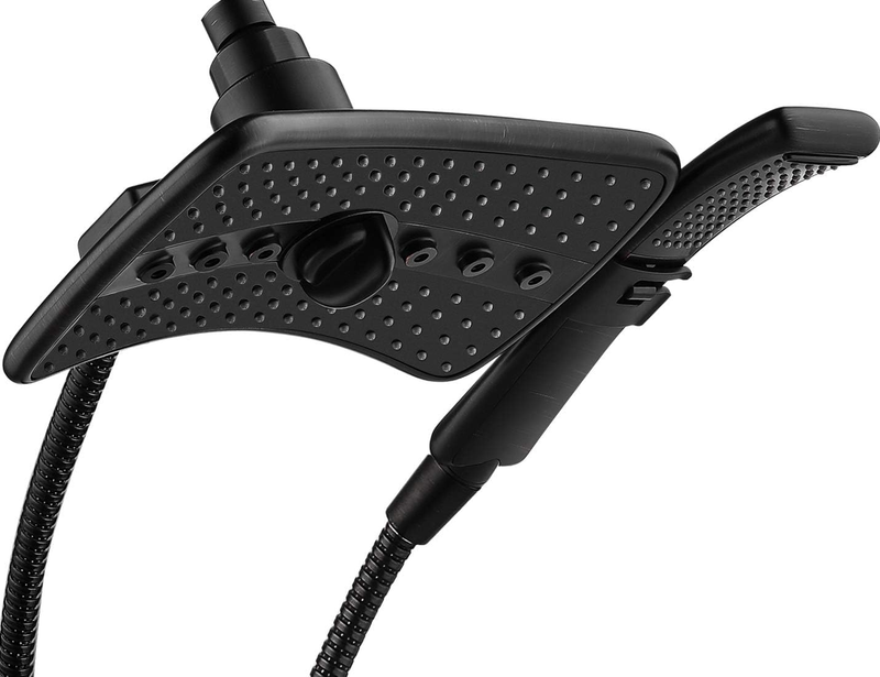 High Pressure Shower Head Handheld Dual Combo Rainfall Spray Rubbed Bronze 60"0
