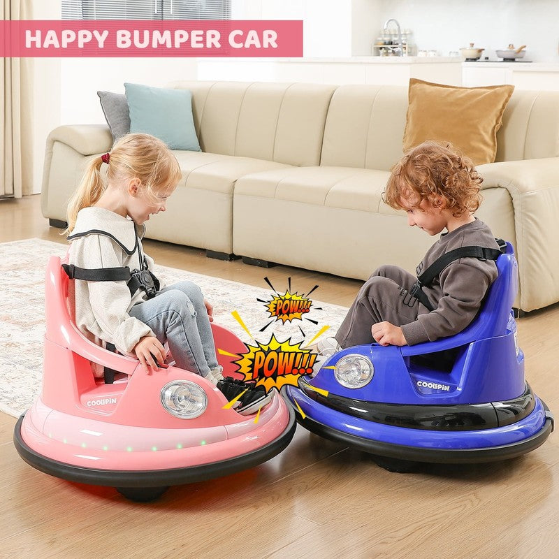 12V Pink Toddler Bumper Car 360° Spin Remote Control Ride-On with 5 LED Lights4