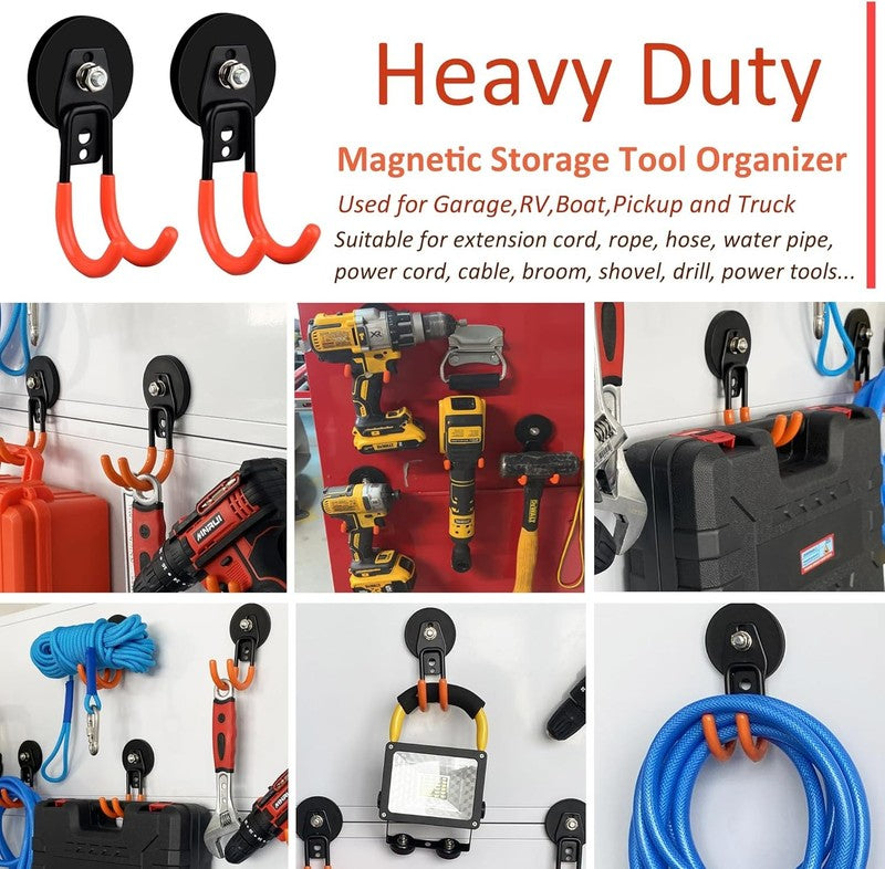 4 Pack Heavy Duty Magnetic Hooks Strong J Hooks for Garage & Tools2