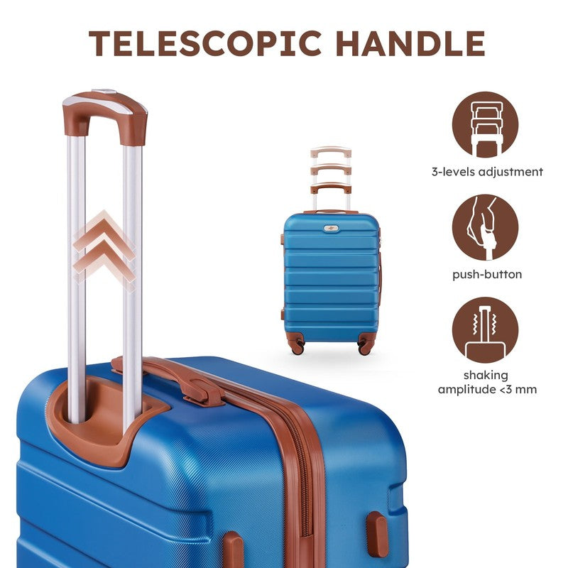 4 Piece Luggage Set Hardside Spinner Suitcase 16 20 24 28 Inch Sky Blue Tan5