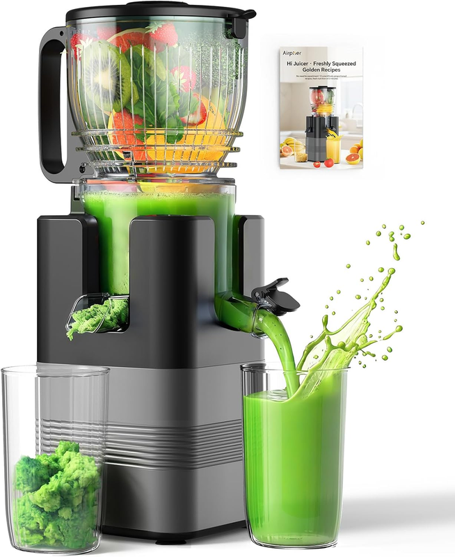 400W Cold Press Juicer, 5.8" Wide Feed Chute Slow Masticating Juicer Machines fo8