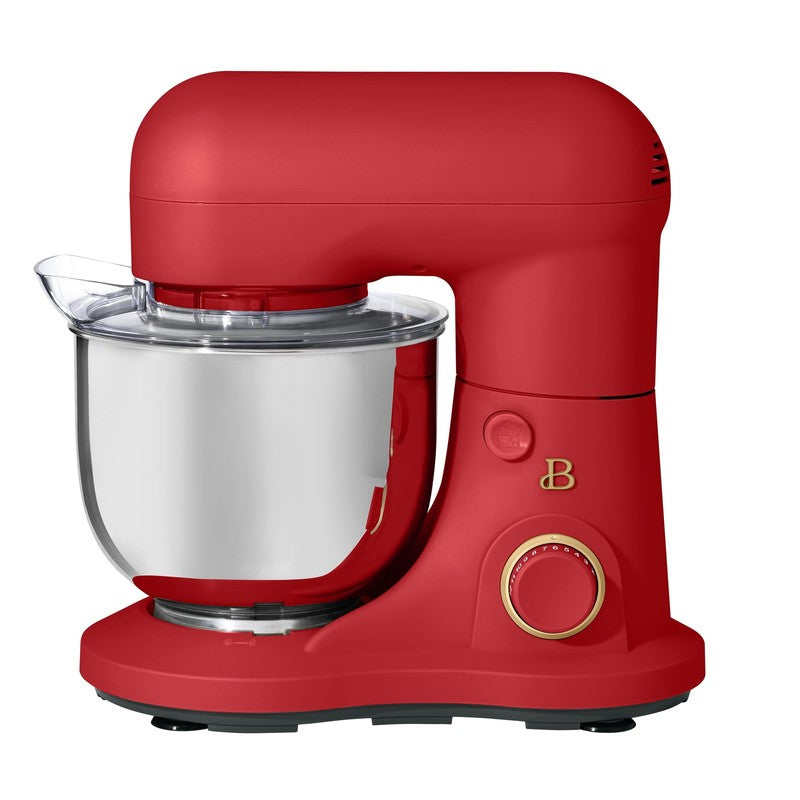 3.5 Qt Stand Mixer Tomato Red w/ Flat Beater Dough Hook & Whisk0