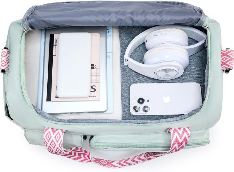Women Gym Duffle Bag Travel Weekender Carry On w/ Shoe Compartment5