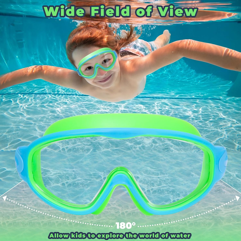 2 Pack Kids Swim Goggles UV Anti Fog Ages 3-15 Pool Boys Girls Youth6
