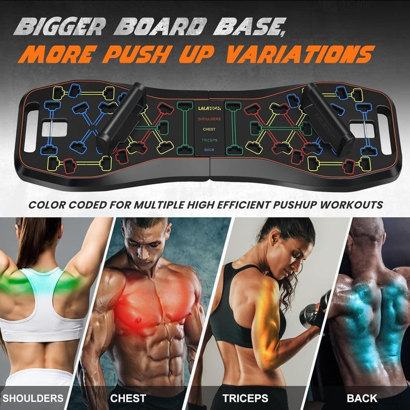 36-in-1 Push Up Board w/ Ab Roller & Resistance Bands Foldable Home Gym2