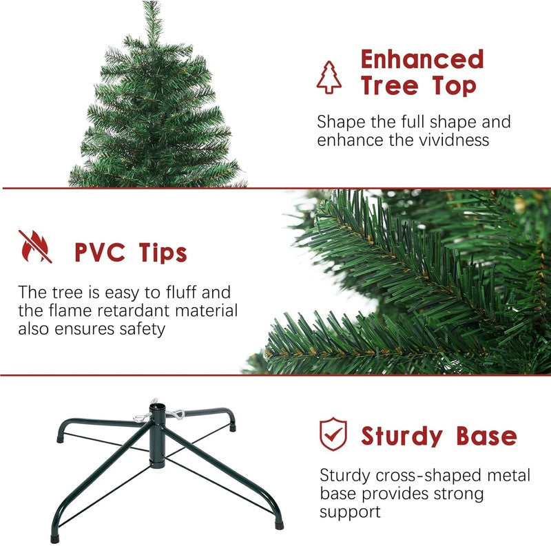 4FT Premium Christmas Tree, Small Spruce Artificial Holiday Xmas Tree with 450 P3