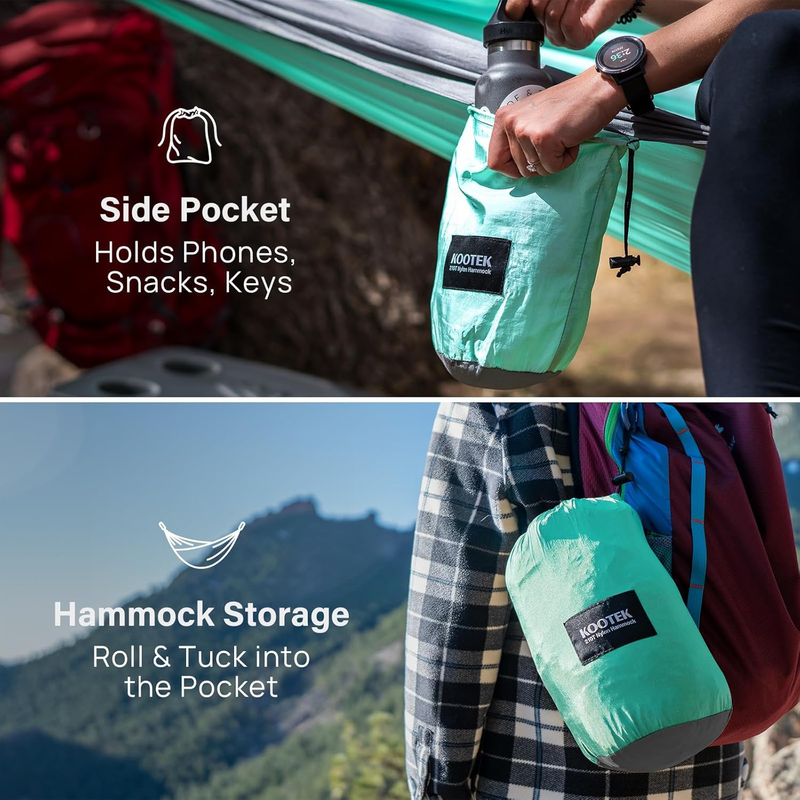 Camping Hammock with Straps Portable Outdoor Hiking Beach Backpack Gear3