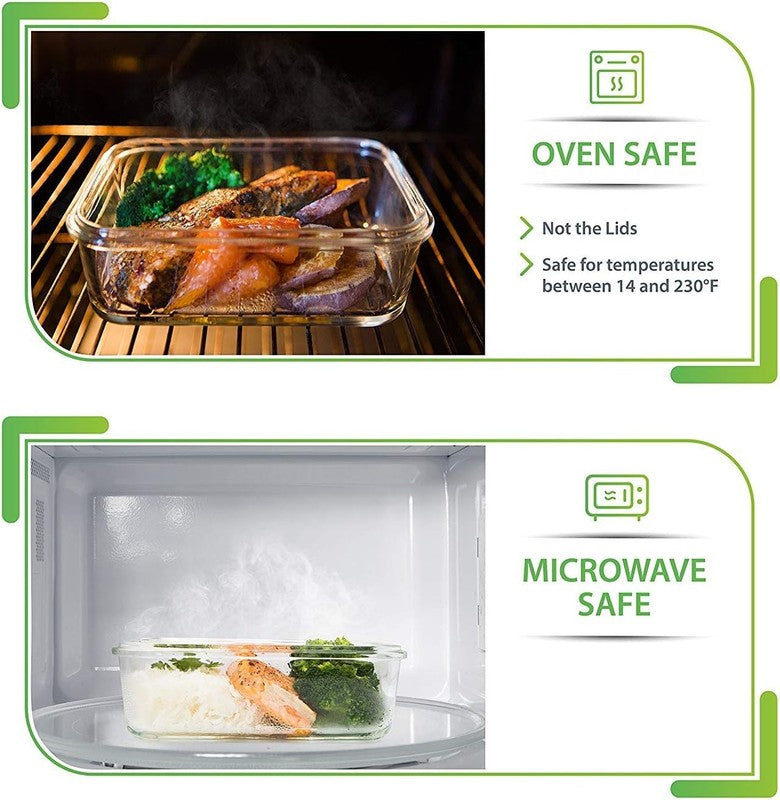 Prepnaturals 5 Pack 30oz Glass Meal Prep Containers Multi Compartment2