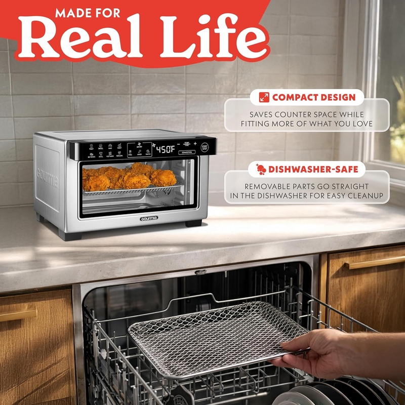 Digital Air Fryer Toaster Oven 4 Slice Convection 12 Presets Bake Roast Broil6