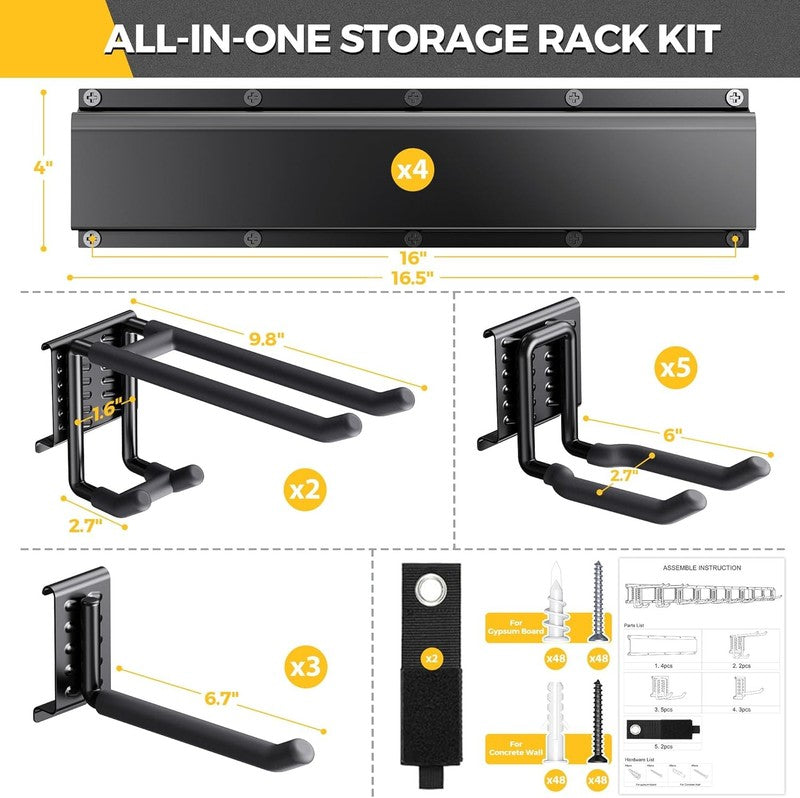 66" Garage Tool Organizer Wall Mount   720Lbs Garden Tool Organizer with Adjusta1
