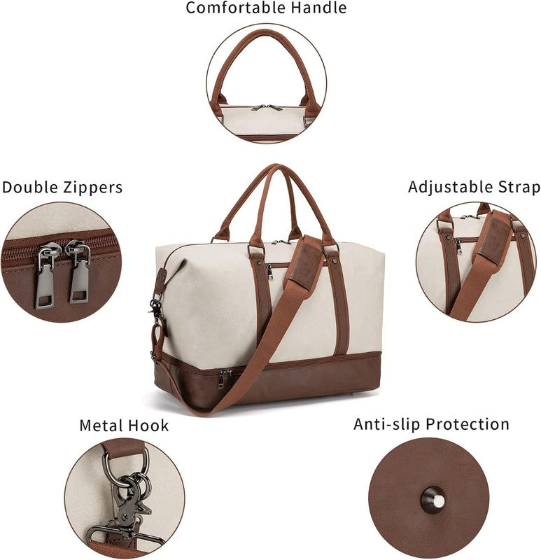 Weekender Overnight Bag Carry on Bag Travel Bag with Shoe Pouch5