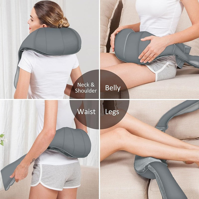 Cordless Shiatsu Neck Back Massager w/ Heat Portable Pain Relief Grey2