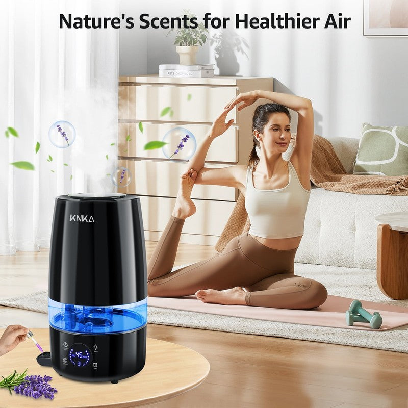 4.5L Humidifier Quiet Auto Humidity Control Oil Diffuser 40H Runtime Top Fill5