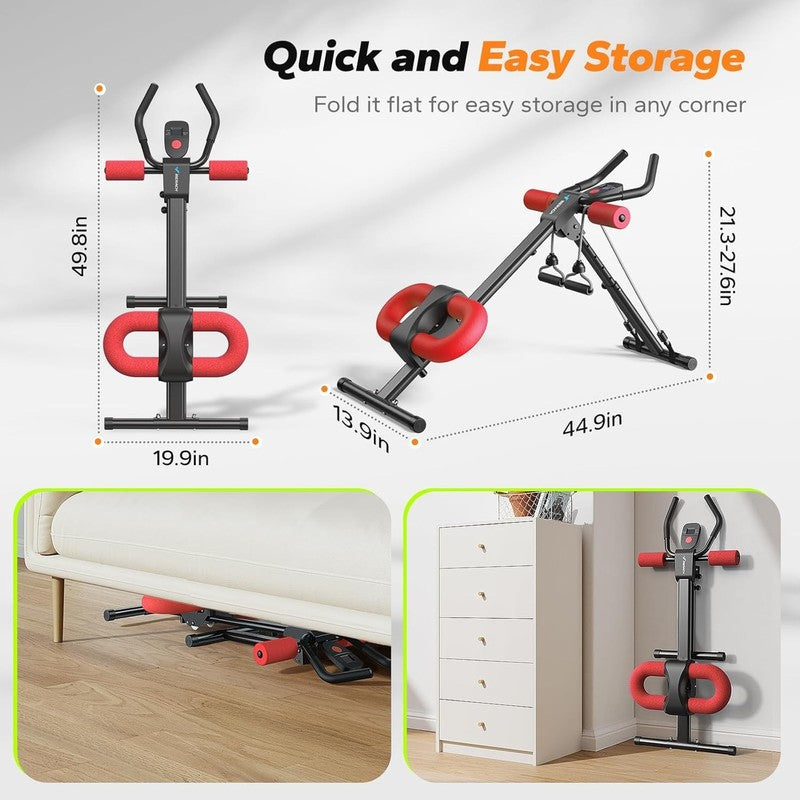 Adjustable Ab Machine for Home Gym, Foldable Ab Trainer with Knee Protection4