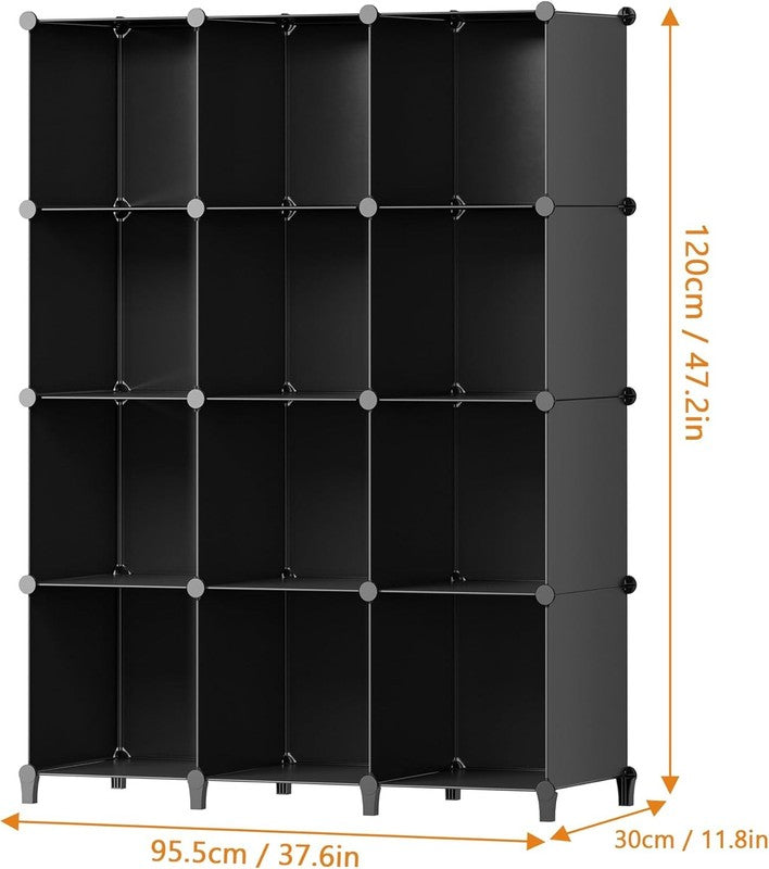 12 Cube Closet Organizer, Portable Storage Shelves for Clothes, Black2