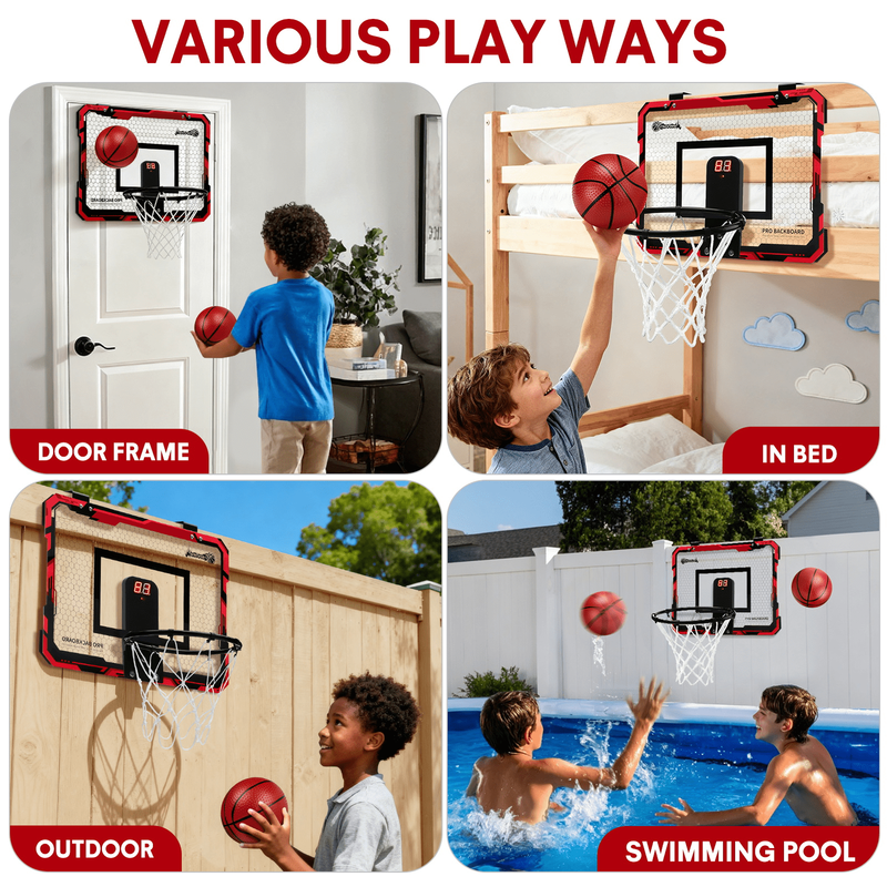 Basketball Hoop Indoor for Kids 15.7" X 11.8" - Automatic Scoring Basketball Hoo3