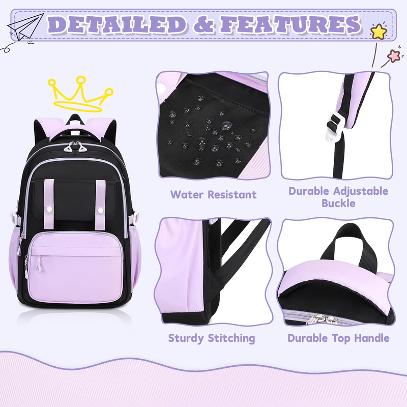 Kids Kawaii Ita School Backpack Lightweight Bookbag Blue Star5