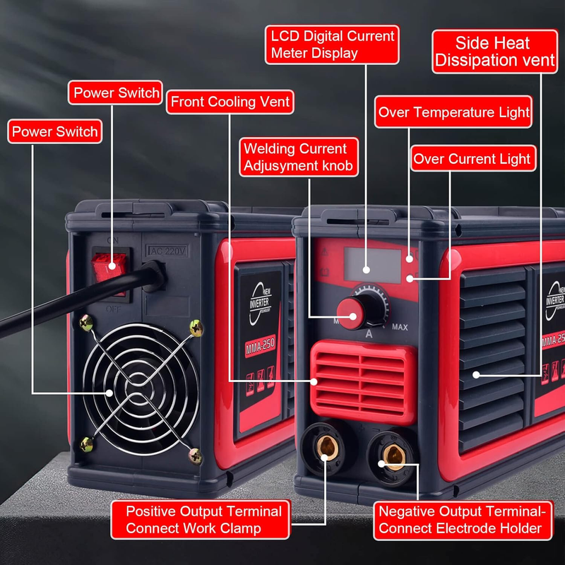 Welding Machine, Upgraded MMA 250A 110V Welder Machine,Portable Stick Welder IGB6