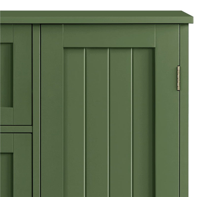 Modern Wooden Bathroom Storage Cabinet with 4 Drawers and Cupboard, Green3