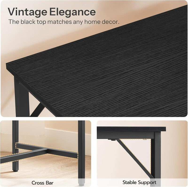 Bar Table with Charging Station High Top Counter Pub Table Black7