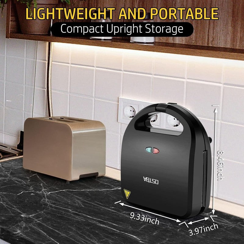 3 in 1 Sandwich Maker Panini Waffle Press Nonstick 750W Compact Black5