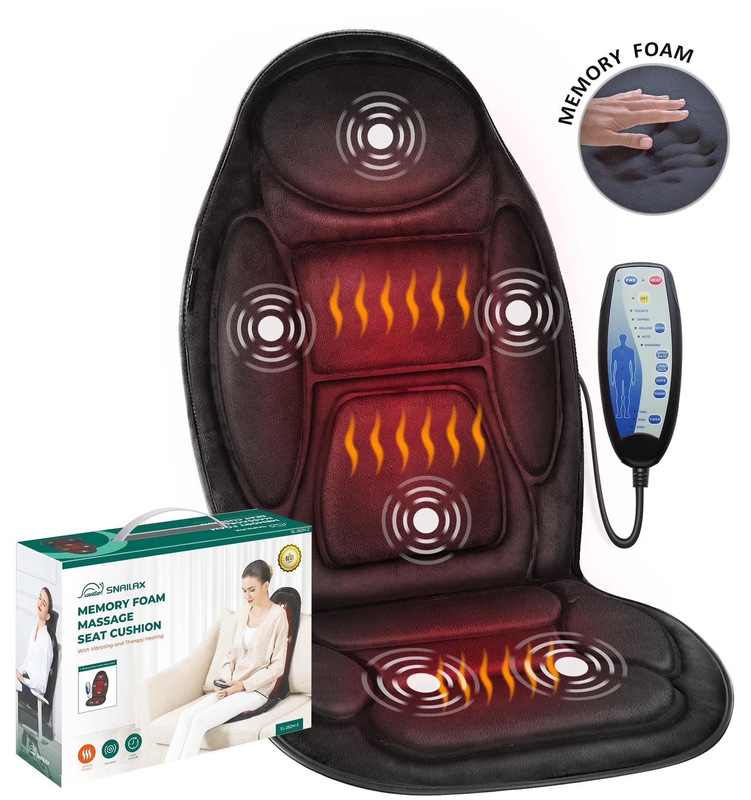 Back Massager with Heat, Soothing Memory Foam Massage Chair Pad for Home Use, Gi8